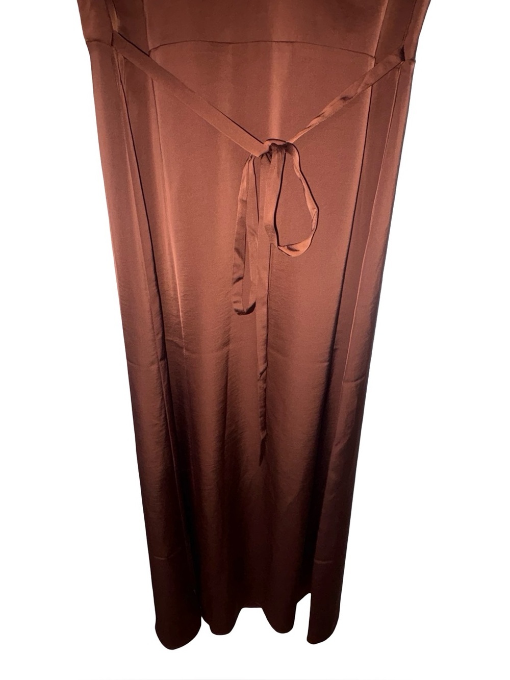 Old Navy NWOTChocolate Brown Size M Satin Cocktail Dress Boho - Picture 5 of 11